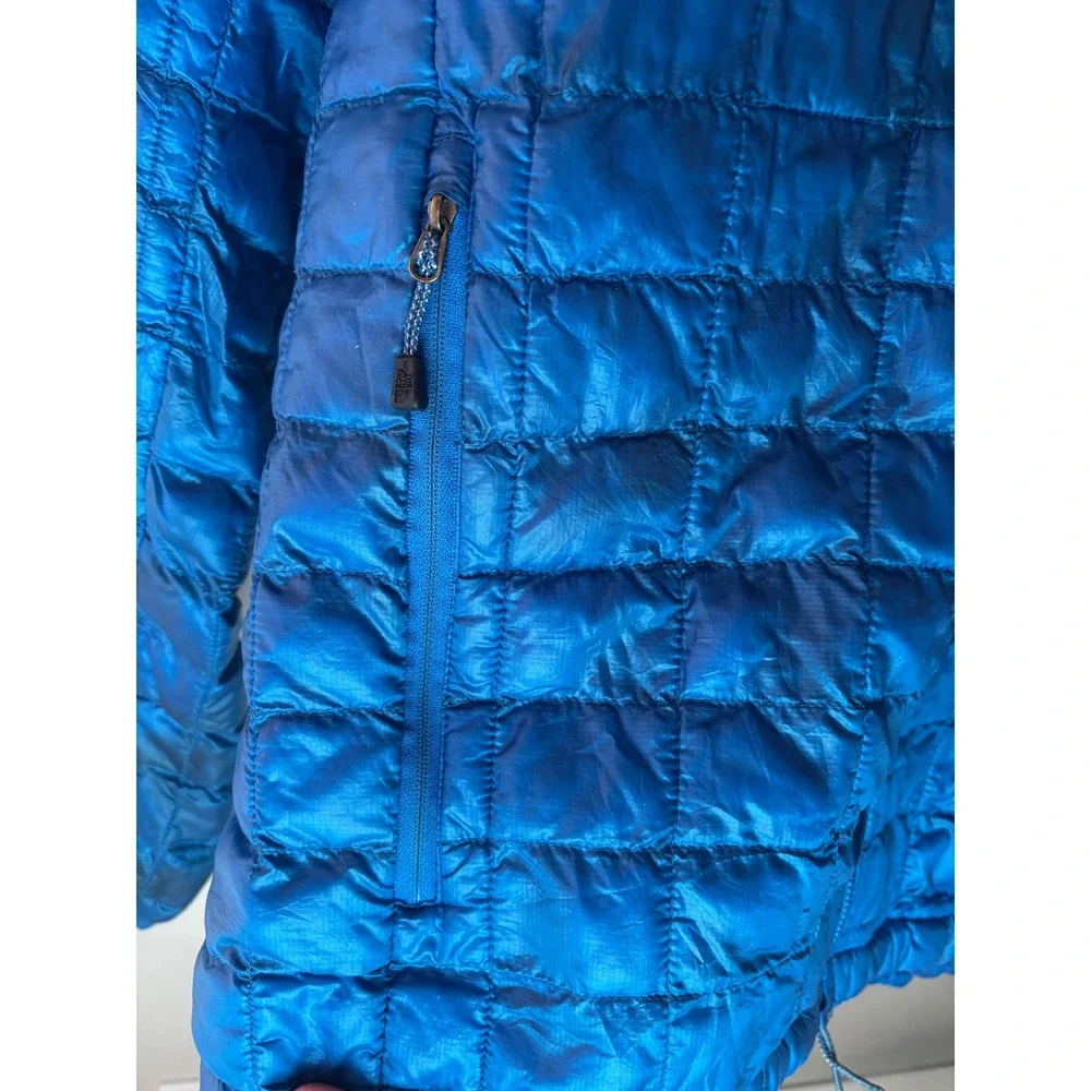 The North Face Mens ThermoBall Full Zip Puffer‎ Jacket Blue Quilted Medium